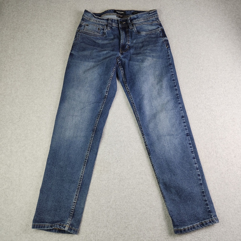 Kenneth Cole Jeans Women 28x30 Blue Athletic Fit Medium‎ Wash Denim Straight Leg